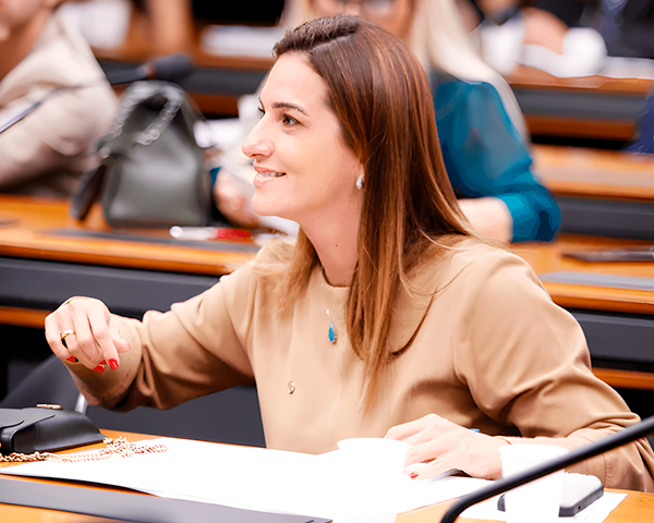Deputada Roberta Roma apresentando projetos de lei em defesa das mulheres baianas na Câmara dos Deputados